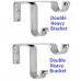 Ddrapes - 2  Strong  Double SS Bracket for 2 25MM Curtain Rod 